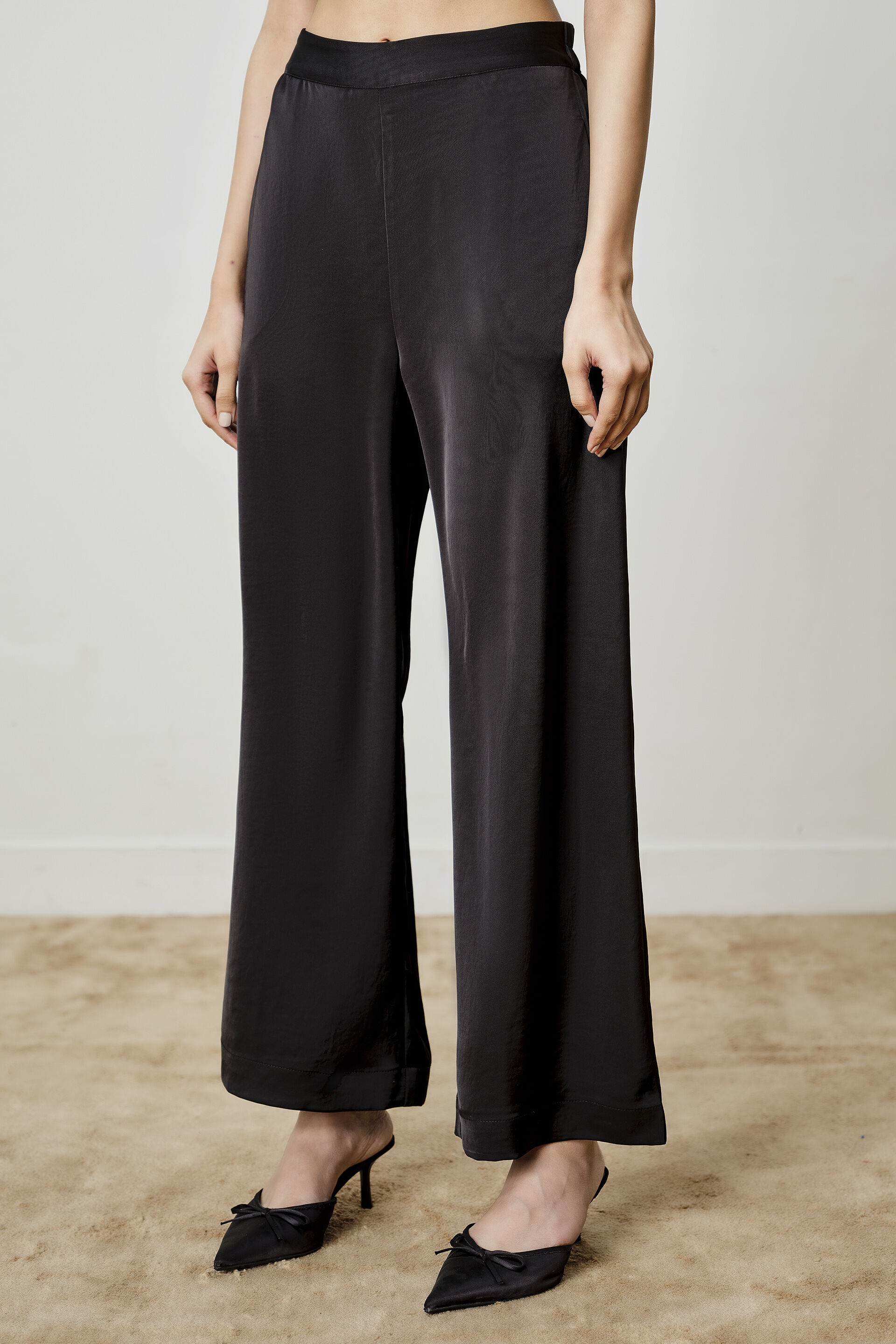 Structured Black Pants, Black, image 3